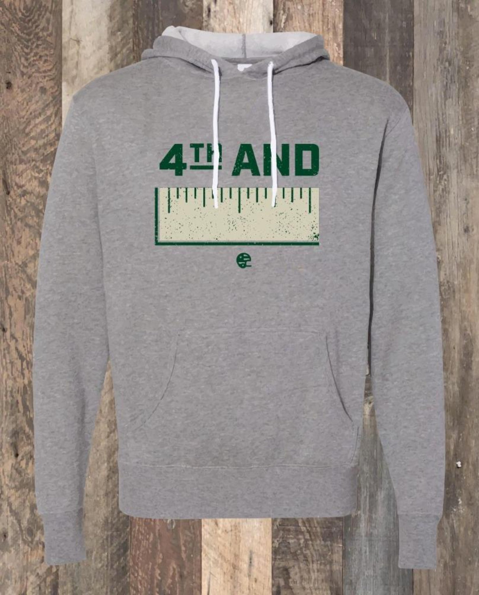 4th & Inches Brand Football American Grey Hoodie – Heather 