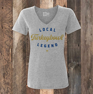 Turkey Bowl Legend Gray Heather Ladies T-Shirt