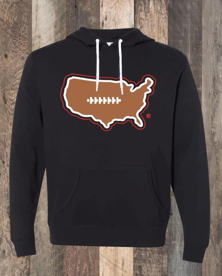 4th & Inches Hoodie Grey Football Brand - – American Heather